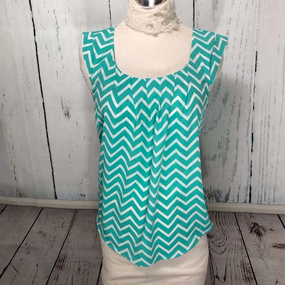 Candie's Tops - Last Chance! Candies Mint & White Chevron Blouse